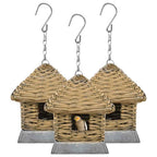 Casas para pájaros 3 unidades mimbre