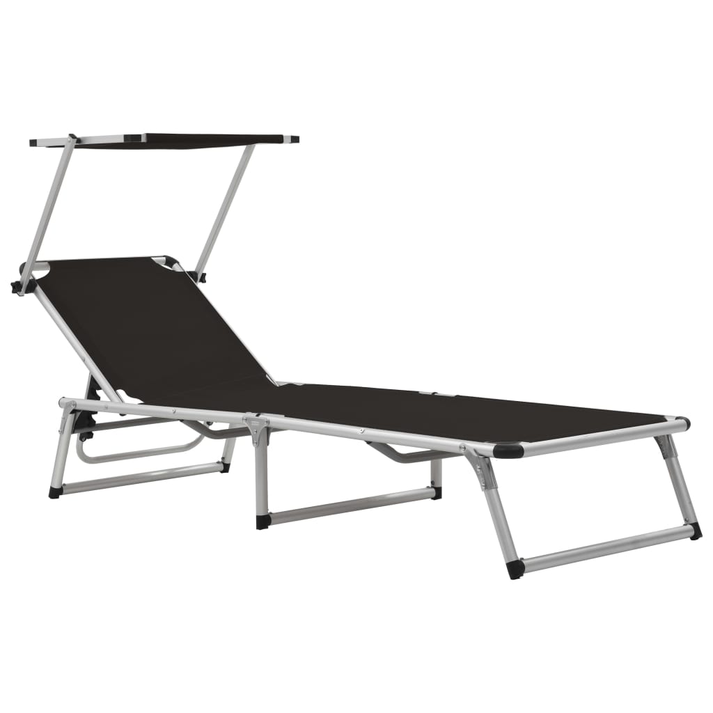 Folding sun lounger with aluminum frame and blue textilene