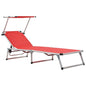 Folding sun lounger with aluminum frame and blue textilene