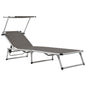 Folding sun lounger with aluminum frame and blue textilene