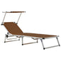 Folding sun lounger with aluminum frame and blue textilene