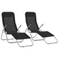 Folding sun loungers 2 units blue textilene