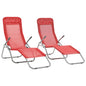Folding sun loungers 2 units blue textilene