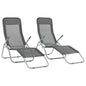 Folding sun loungers 2 units blue textilene