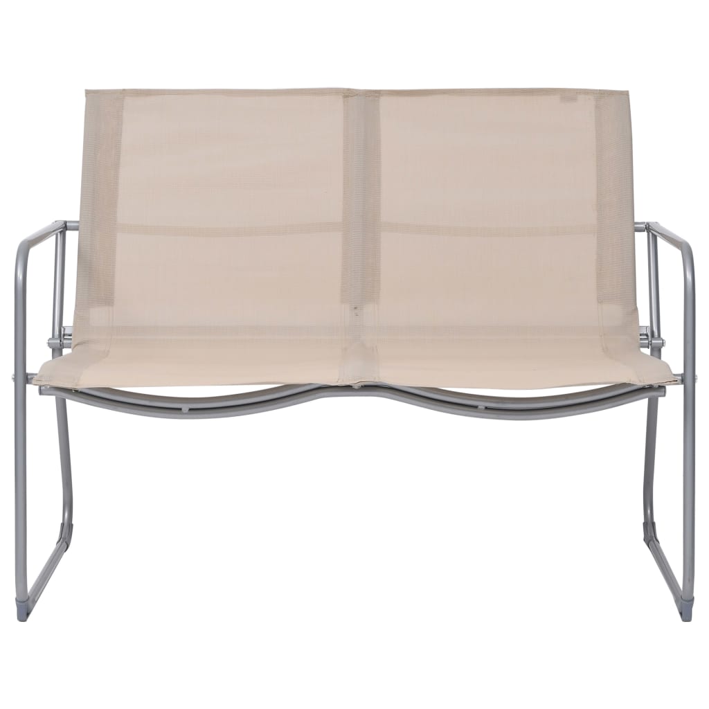 Juego de muebles de jardín 4 piezas tela y acero crema