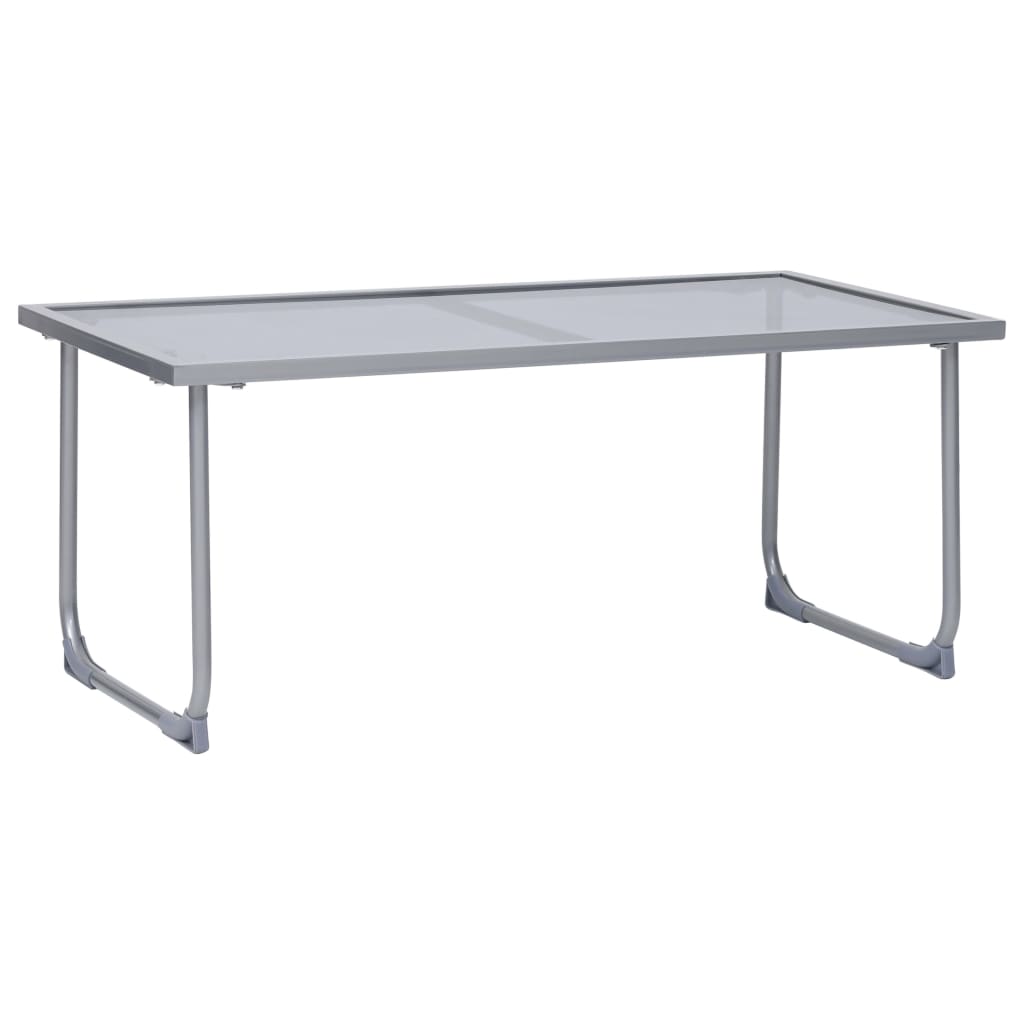 Juego de muebles de jardín 4 piezas tela y acero crema