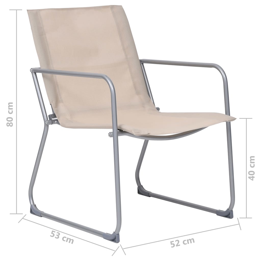 Juego de muebles de jardín 4 piezas tela y acero crema