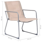 Juego de muebles de jardín 4 piezas tela y acero crema