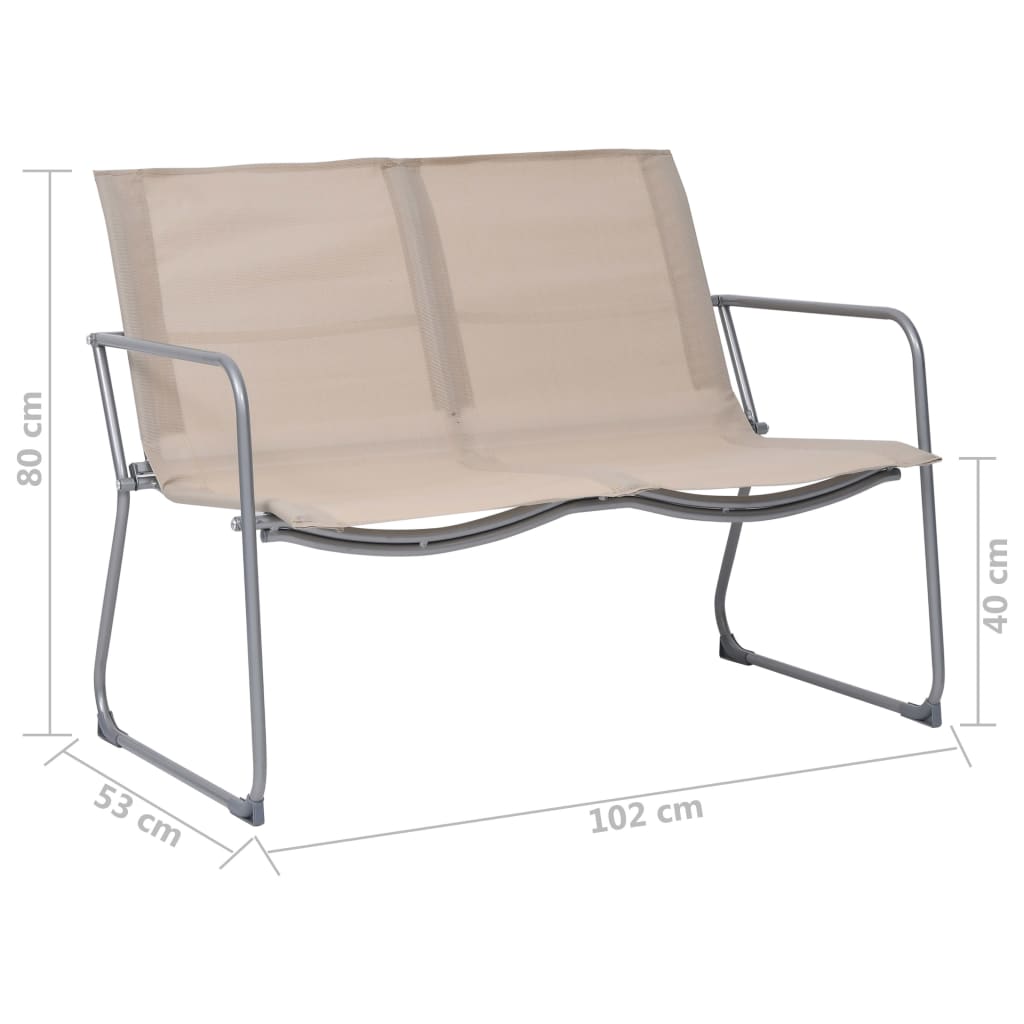 Juego de muebles de jardín 4 piezas tela y acero crema