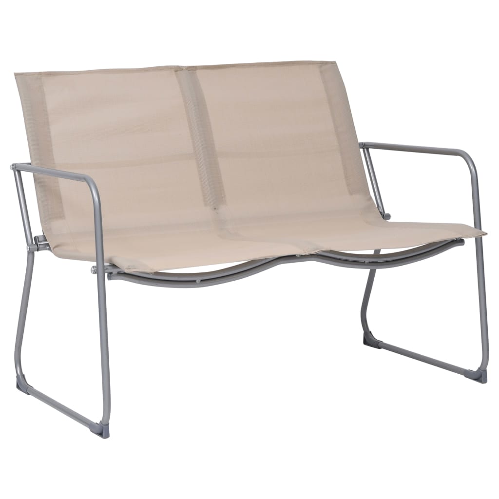 Juego de muebles de jardín 4 piezas tela y acero crema