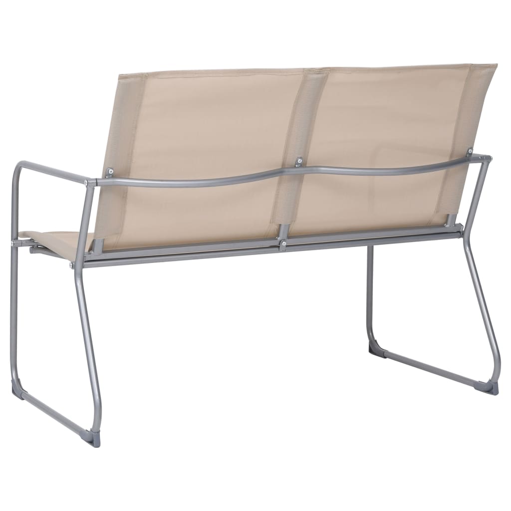 Juego de muebles de jardín 4 piezas tela y acero crema