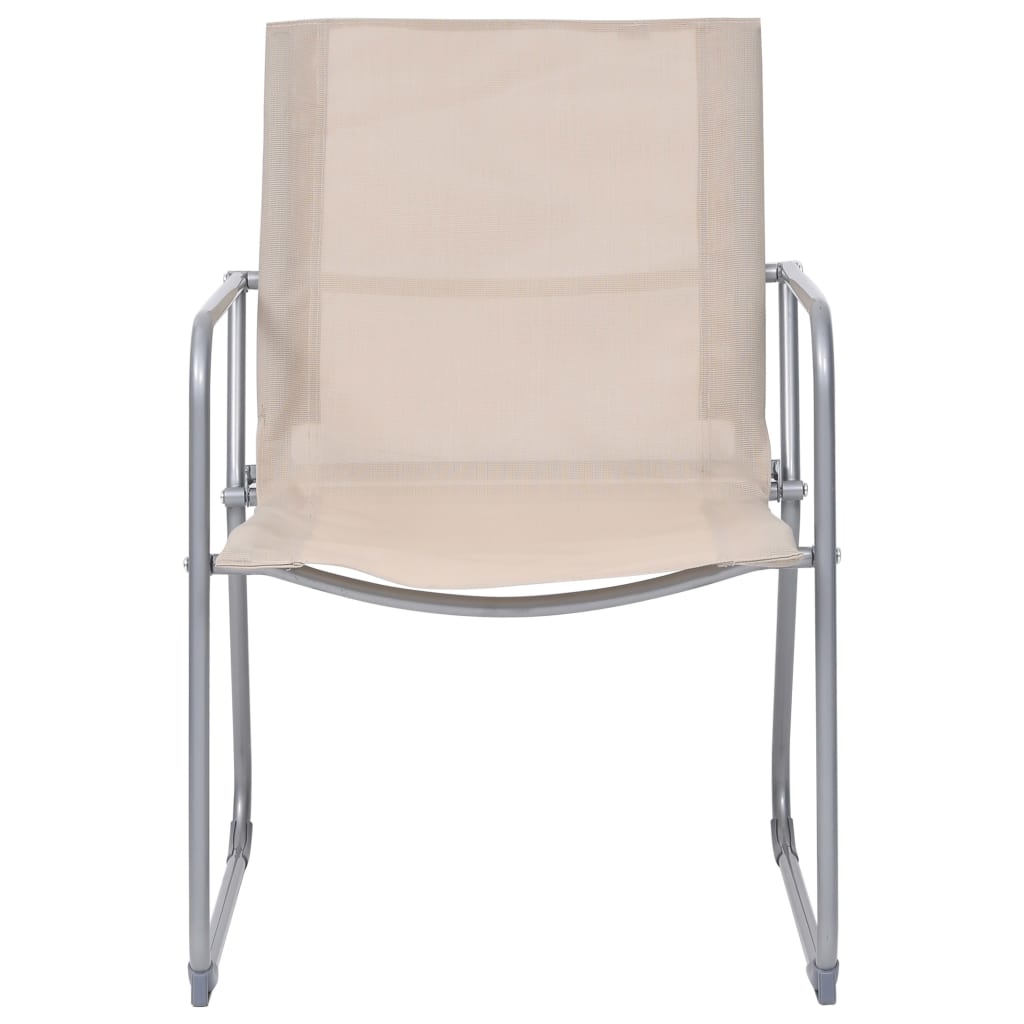 Juego de muebles de jardín 4 piezas tela y acero crema