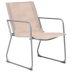 Juego de muebles de jardín 4 piezas tela y acero crema