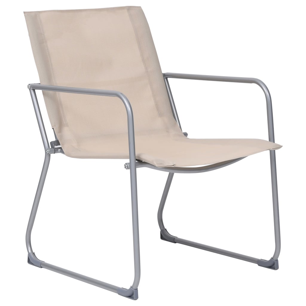 Juego de muebles de jardín 4 piezas tela y acero crema