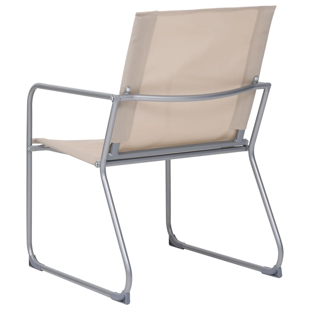 Juego de muebles de jardín 4 piezas tela y acero crema