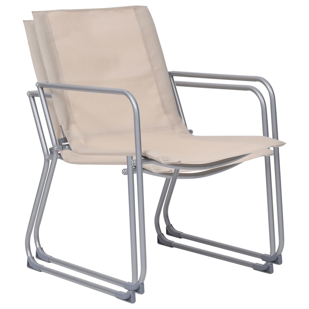 Juego de muebles de jardín 4 piezas tela y acero crema