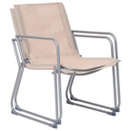 Juego de muebles de jardín 4 piezas tela y acero crema