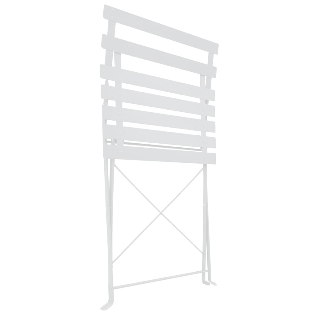 Mesa y sillas bistró de jardín 3 piezas acero blanco