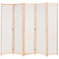 Biombo divisor 5 painéis de tecido creme 200x170x4 cm