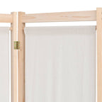 Biombo divisor 5 paneles de tela crema 200x170x4 cm