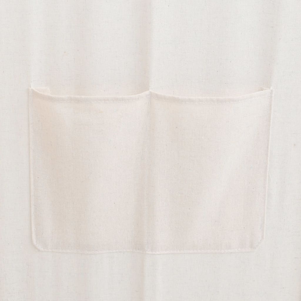 Biombo divisor 5 paneles de tela crema 200x170x4 cm