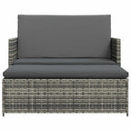 Set de muebles de jardín 2 pzas y cojines ratán sintético gris
