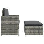 Set de muebles de jardín 2 pzas y cojines ratán sintético gris
