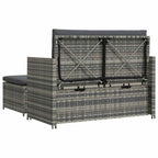 Set de muebles de jardín 2 pzas y cojines ratán sintético gris