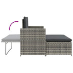 Set de muebles de jardín 2 pzas y cojines ratán sintético gris