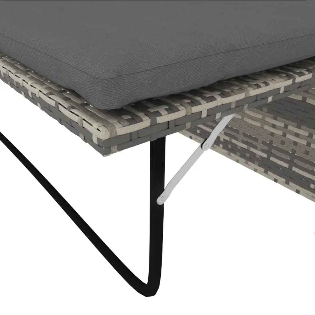 Set de muebles de jardín 2 pzas y cojines ratán sintético gris