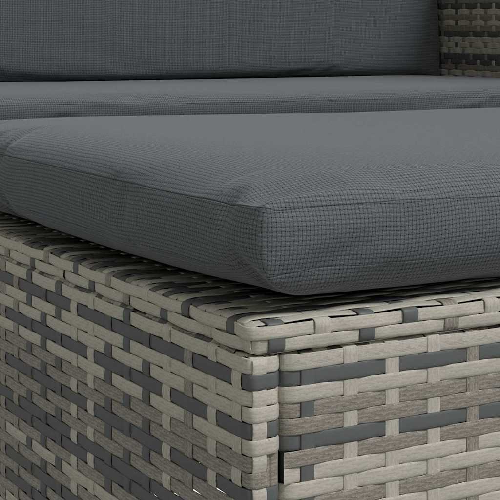 Set de muebles de jardín 2 pzas y cojines ratán sintético gris