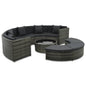 Conjunto de jardim 7 peças e almofadas rotim sintético cinzento