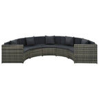 Set de muebles de jardín 7 pzas y cojines ratán sintético gris