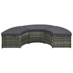 Set de muebles de jardín 7 pzas y cojines ratán sintético gris