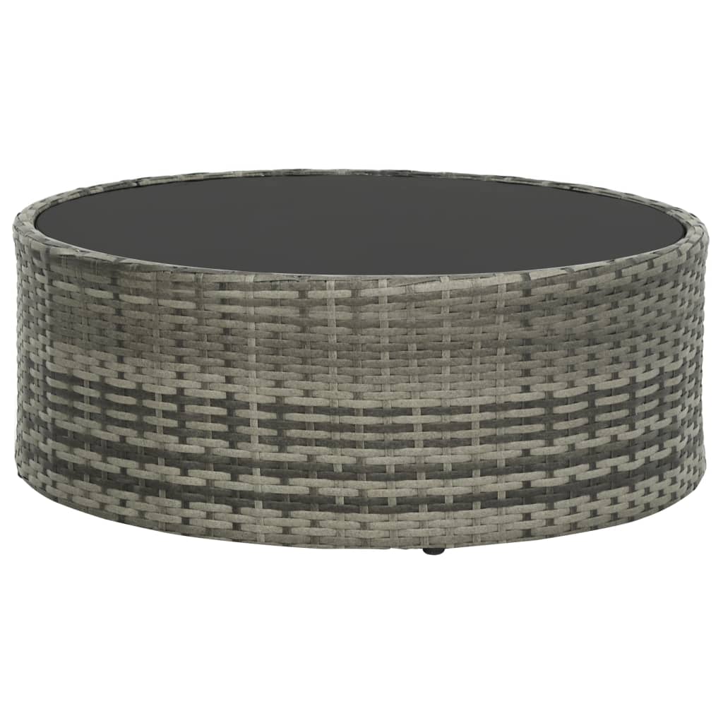 Set de muebles de jardín 7 pzas y cojines ratán sintético gris