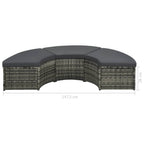 Set de muebles de jardín 7 pzas y cojines ratán sintético gris