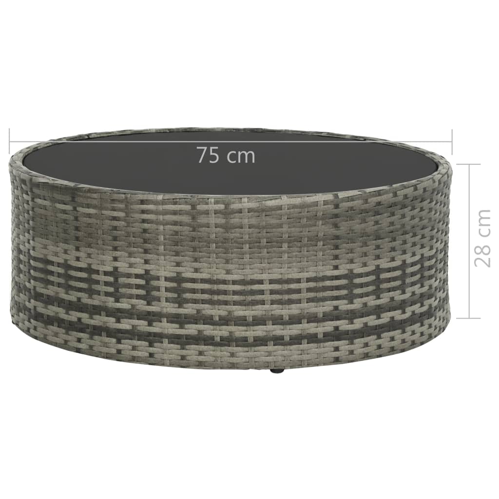 Set de muebles de jardín 7 pzas y cojines ratán sintético gris