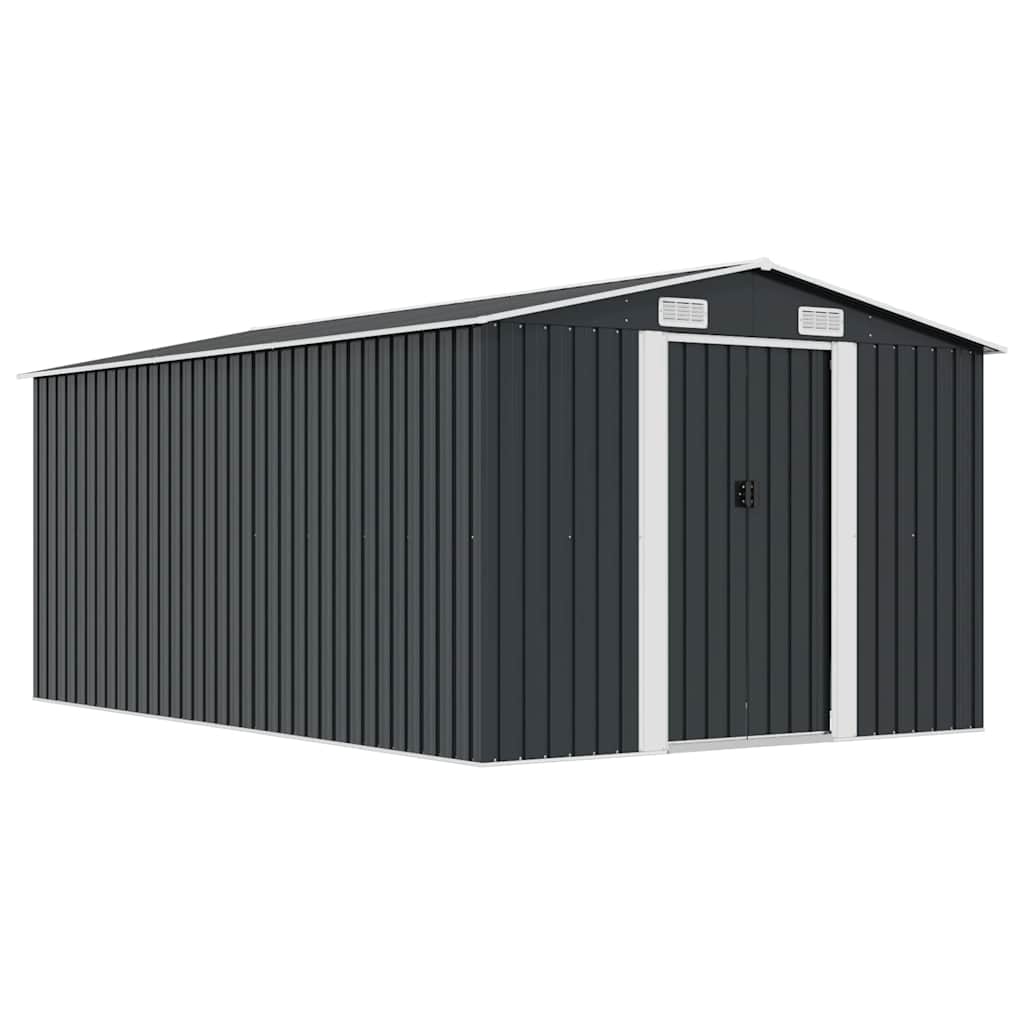 Anthracite metal garden shed 257x298x178 cm