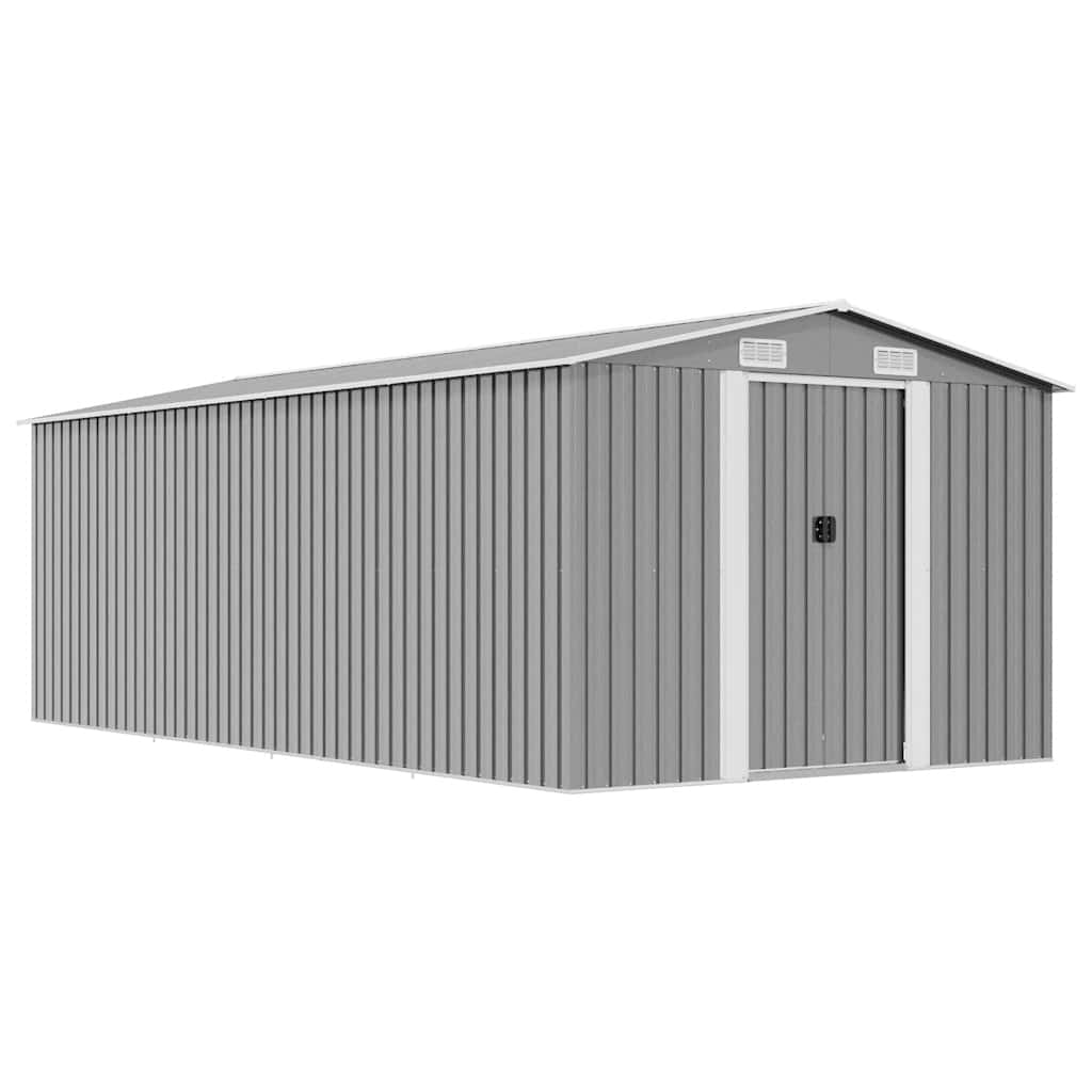 Anthracite metal garden shed 257x298x178 cm