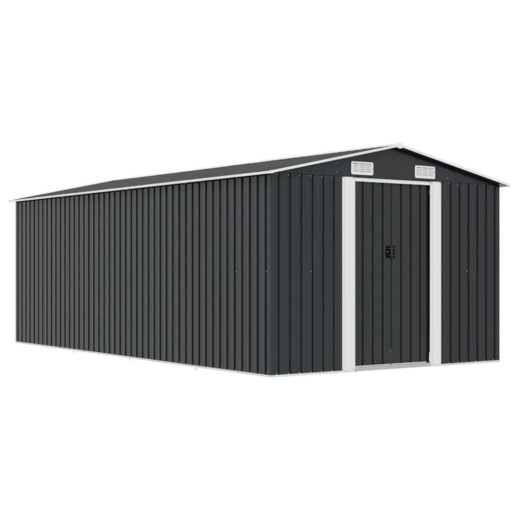 Anthracite metal garden shed 257x298x178 cm