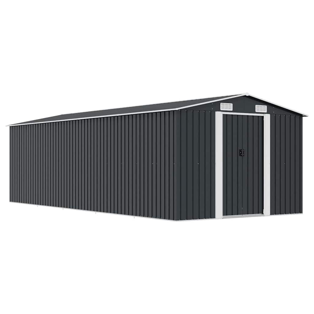 Anthracite metal garden shed 257x298x178 cm