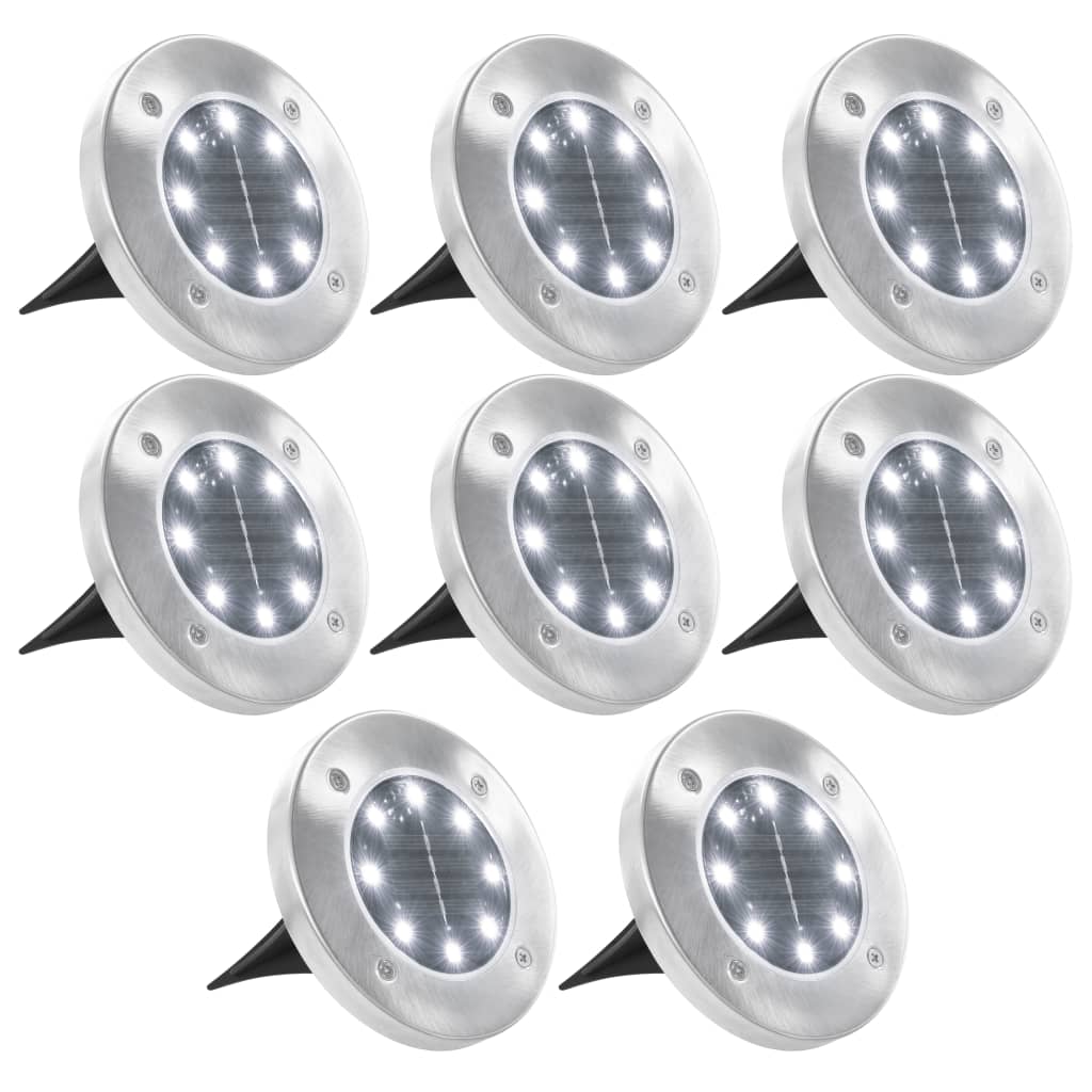Lámparas solares de suelo 12 unidades luces LED blanco