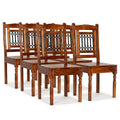 Sillas de comedor 6 unidades madera maciza clásica