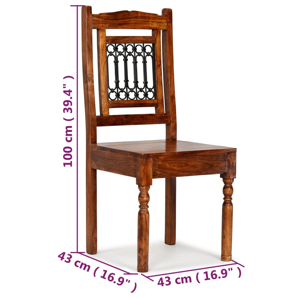 Sillas de comedor 6 unidades madera maciza clásica