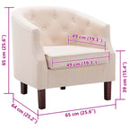 Sillón de tela beige