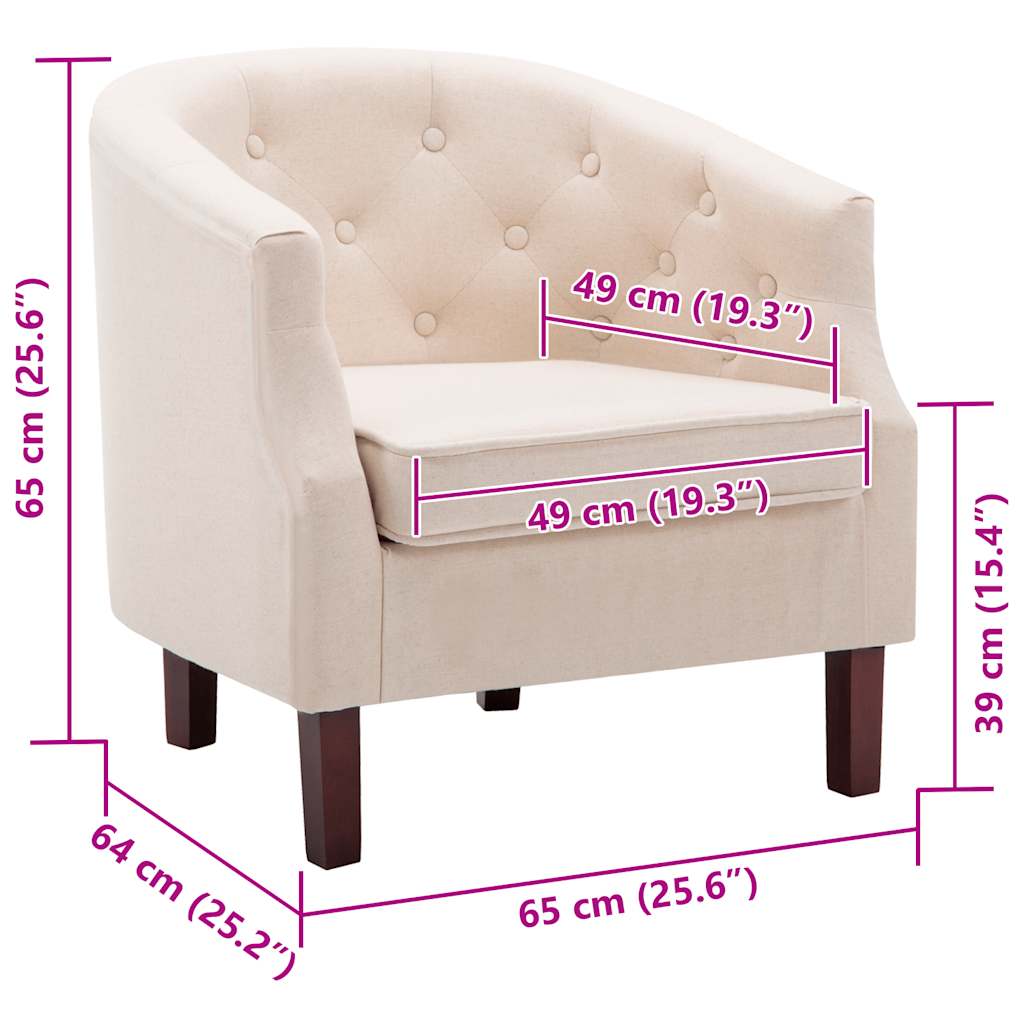 Sillón de tela beige
