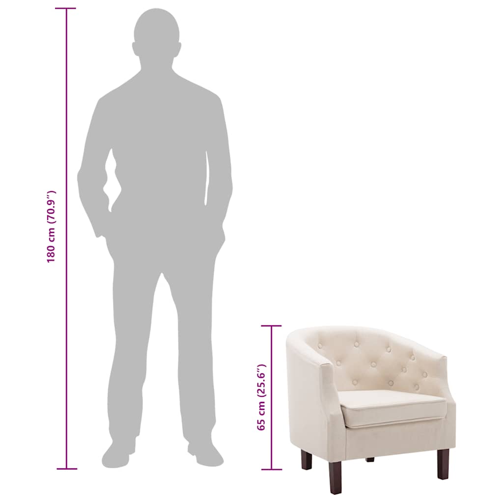 Sillón de tela beige