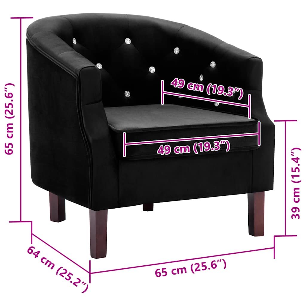 Sillón de terciopelo negro