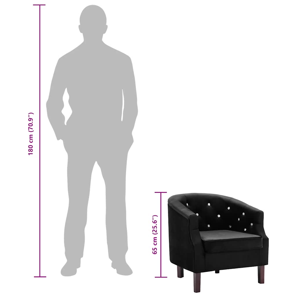 Sillón de terciopelo negro