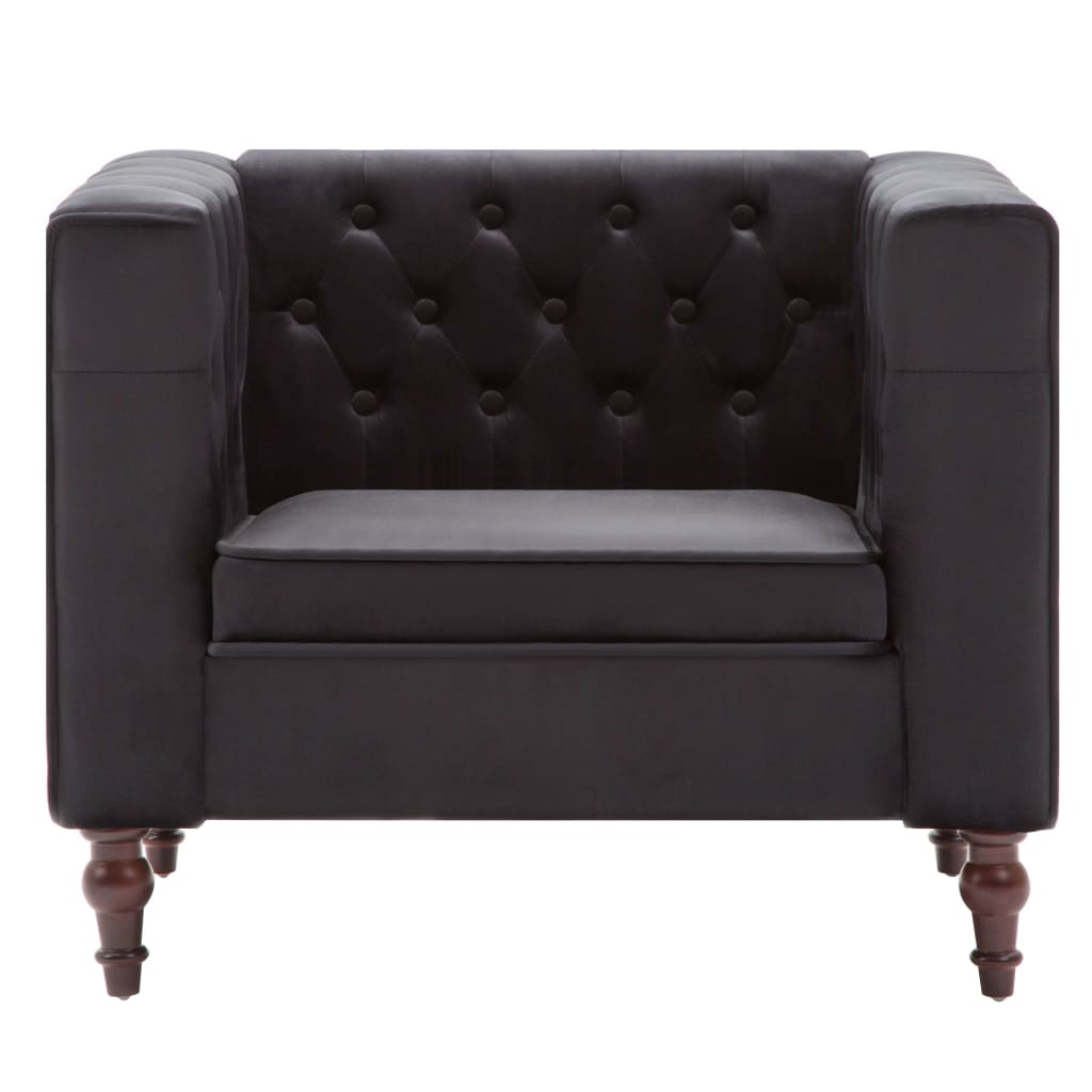 Sillón de terciopelo negro